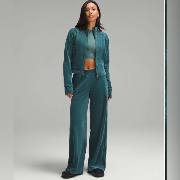 lululemon athletica Pants - Lululemon Scuba Track Jacket & Mid-Rise Wide-Leg Pants